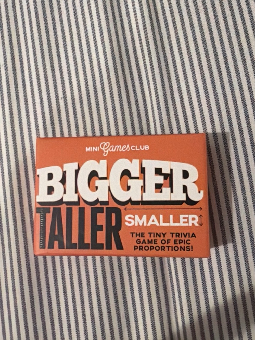 Bigger Taller Smaller Mini Trivia Game - Orange